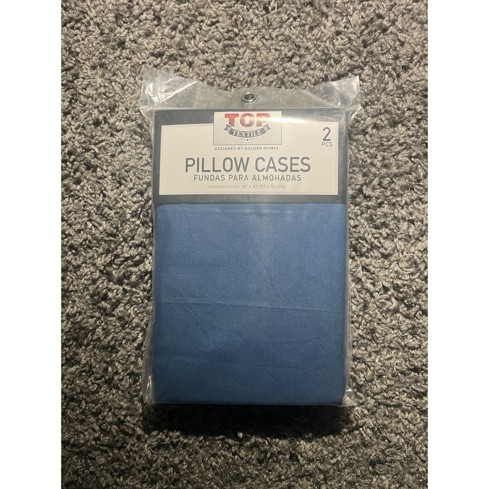 New Queen Pillowcase 20x30, 2 Pc Set. Blue 100% Polyester